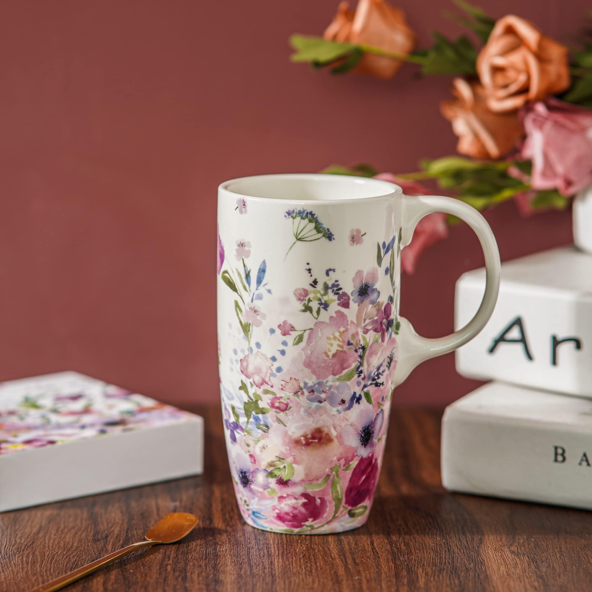 Topadorn taza cerámica 17oz, apta para microondas sin tapa