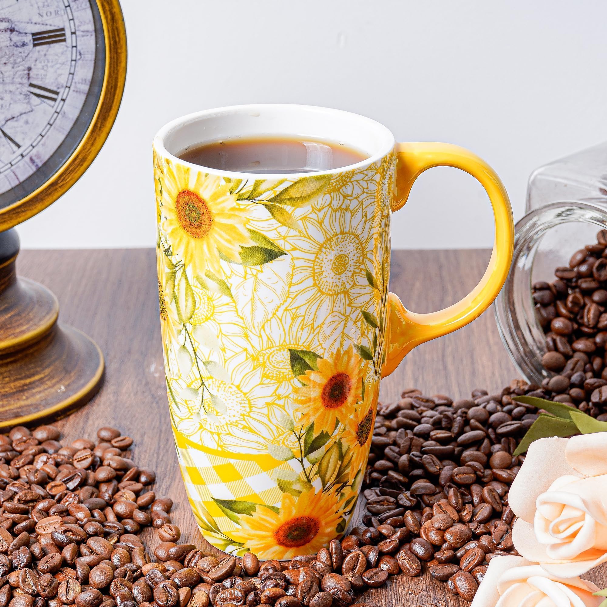 Topadorn taza cerámica apta para microondas, calentamiento rápido de bebidas.
