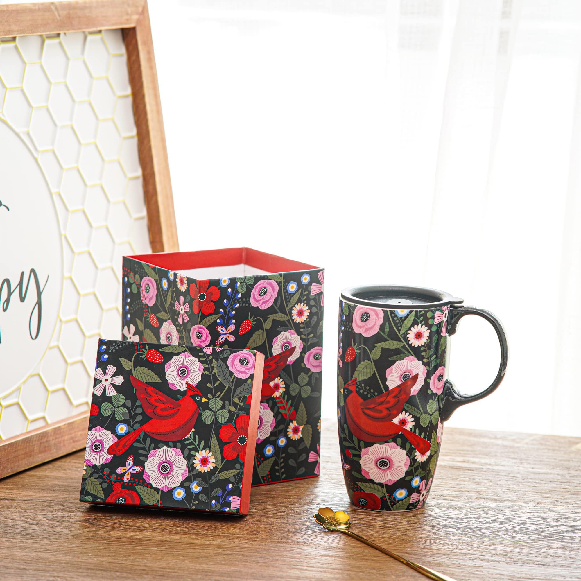 Topadorn Taza ceramica roja, detalle mango ergonomico para un agarre comodo.