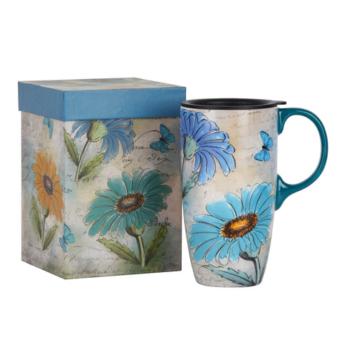 Topadorn taza ceramica para llevar con tapa 17 oz, ideal para viajes y cafe.