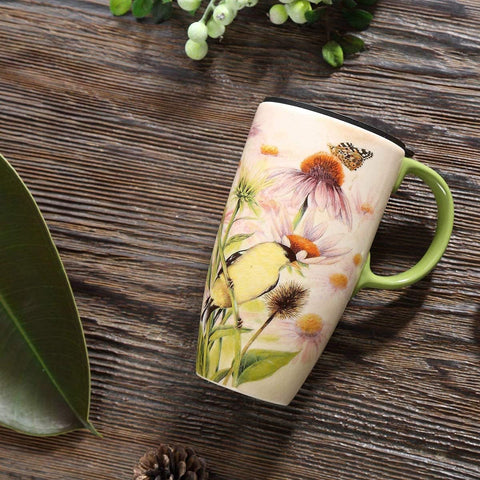 Topadorn taza cerámica rosa con diseño minimalista y mango ergonómico