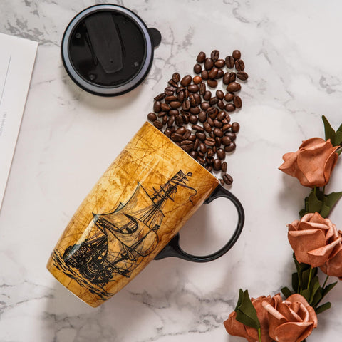 Topadorn taza cerámica tapa con anillo de silicona