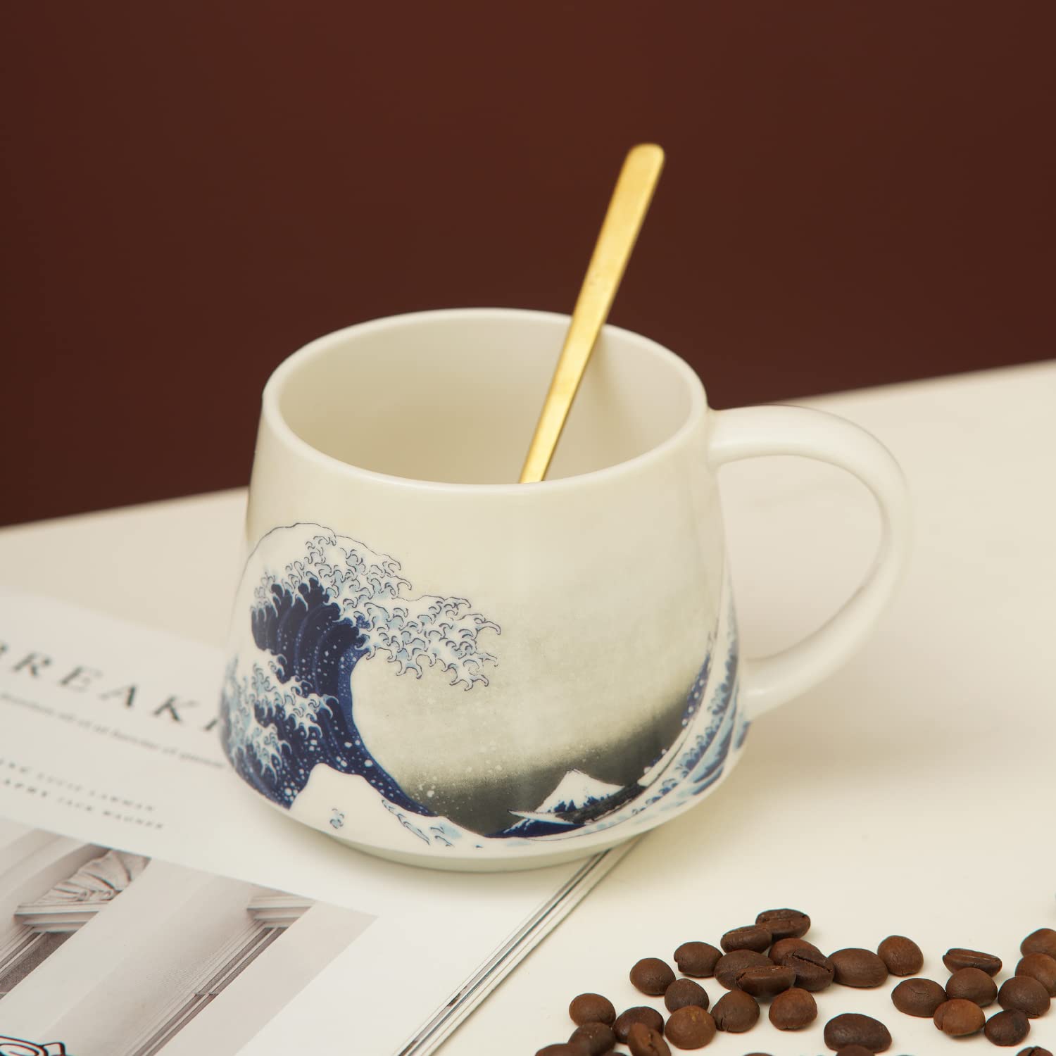 Topadorn Taza cerámica, 12 onzas, uso diario para bebidas.