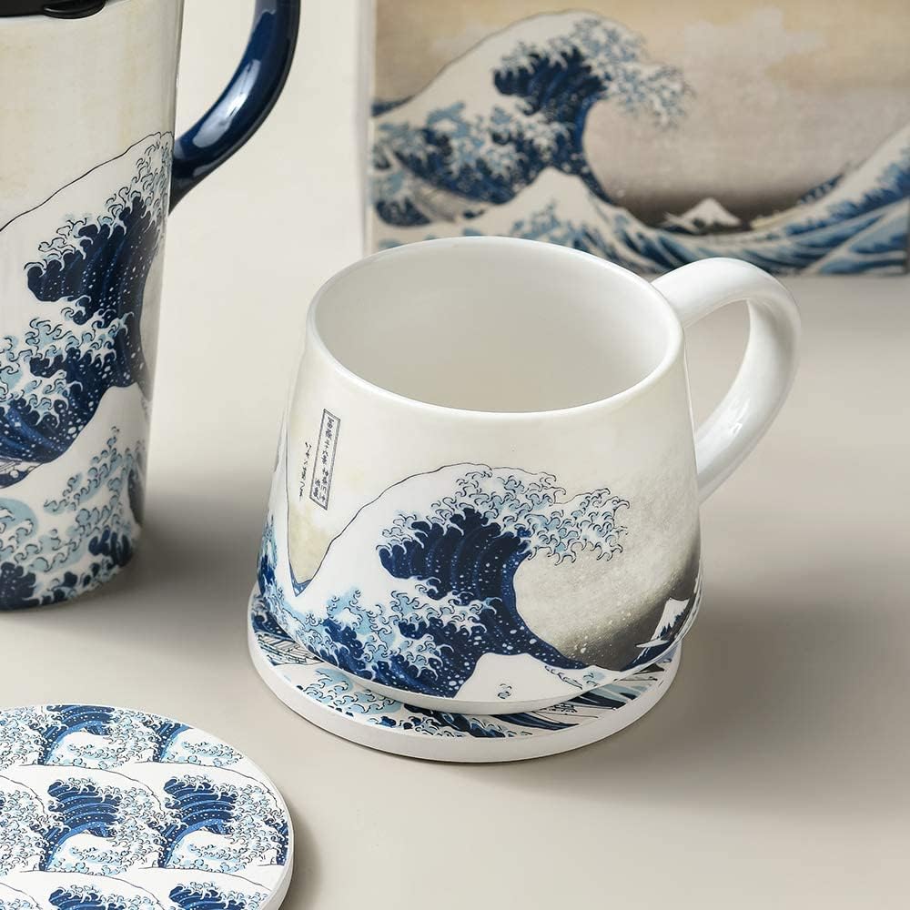 Topadorn taza cerámica para oficina y casa con gran capacidad