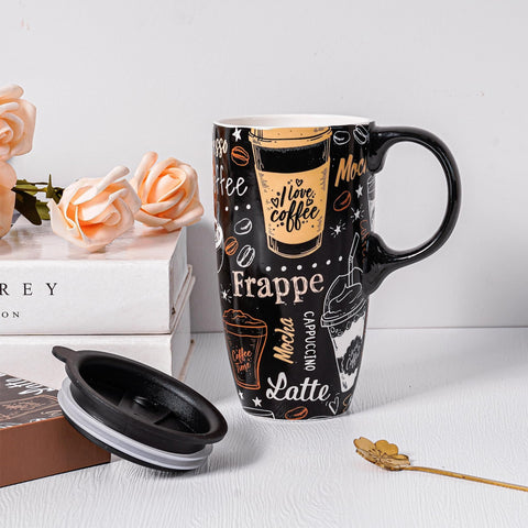 Topadorn taza cerámica para coche, práctica en casa, oficina o viaje.