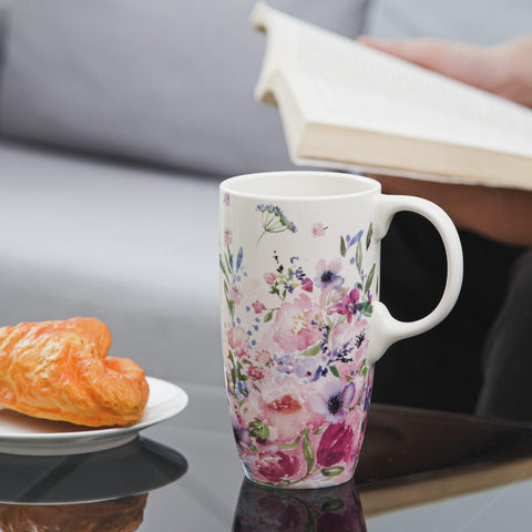 Topadorn taza cerámica para viaje con tapa, perfecta para movilidad