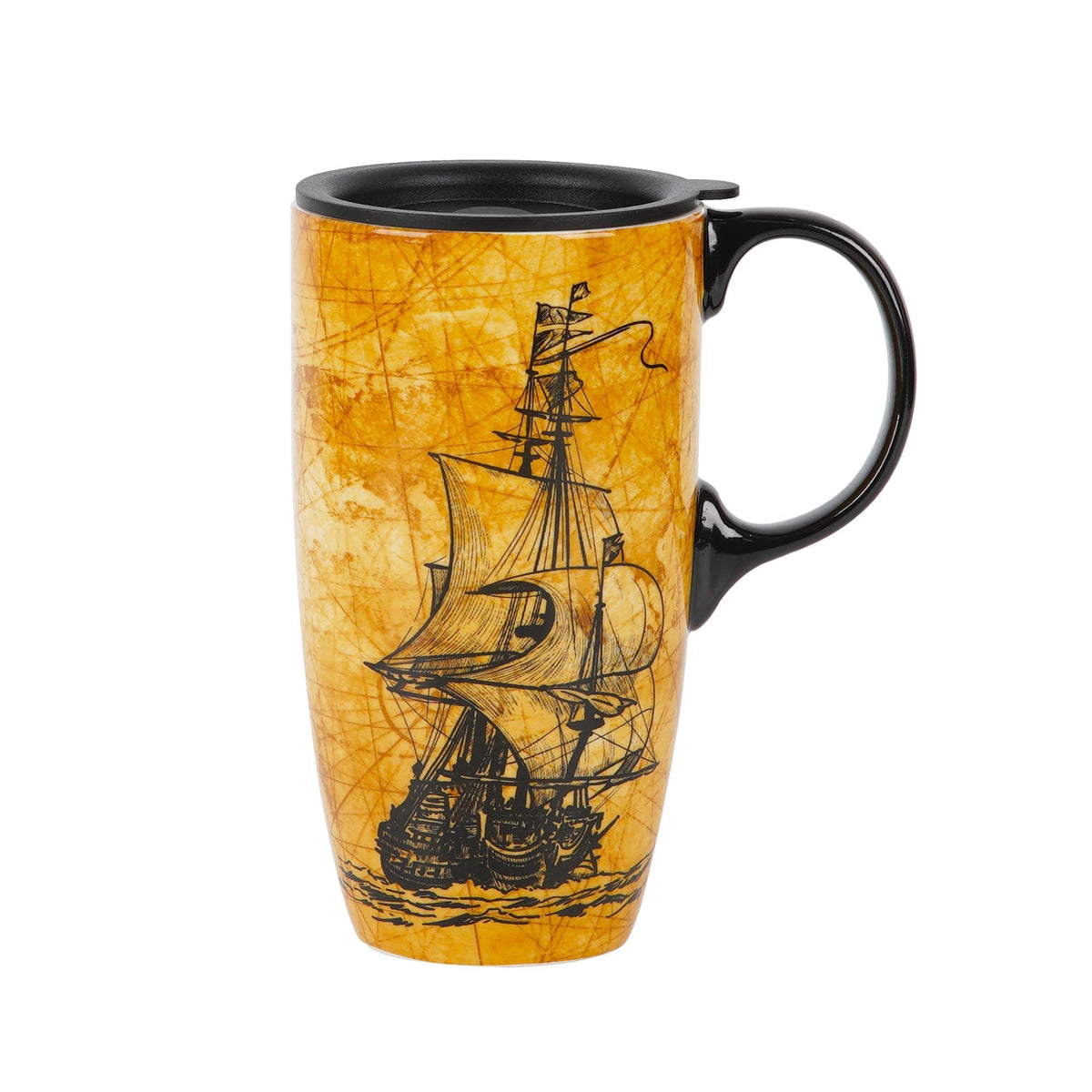 Topadorn taza cerámica de viaje con tapa deslizable