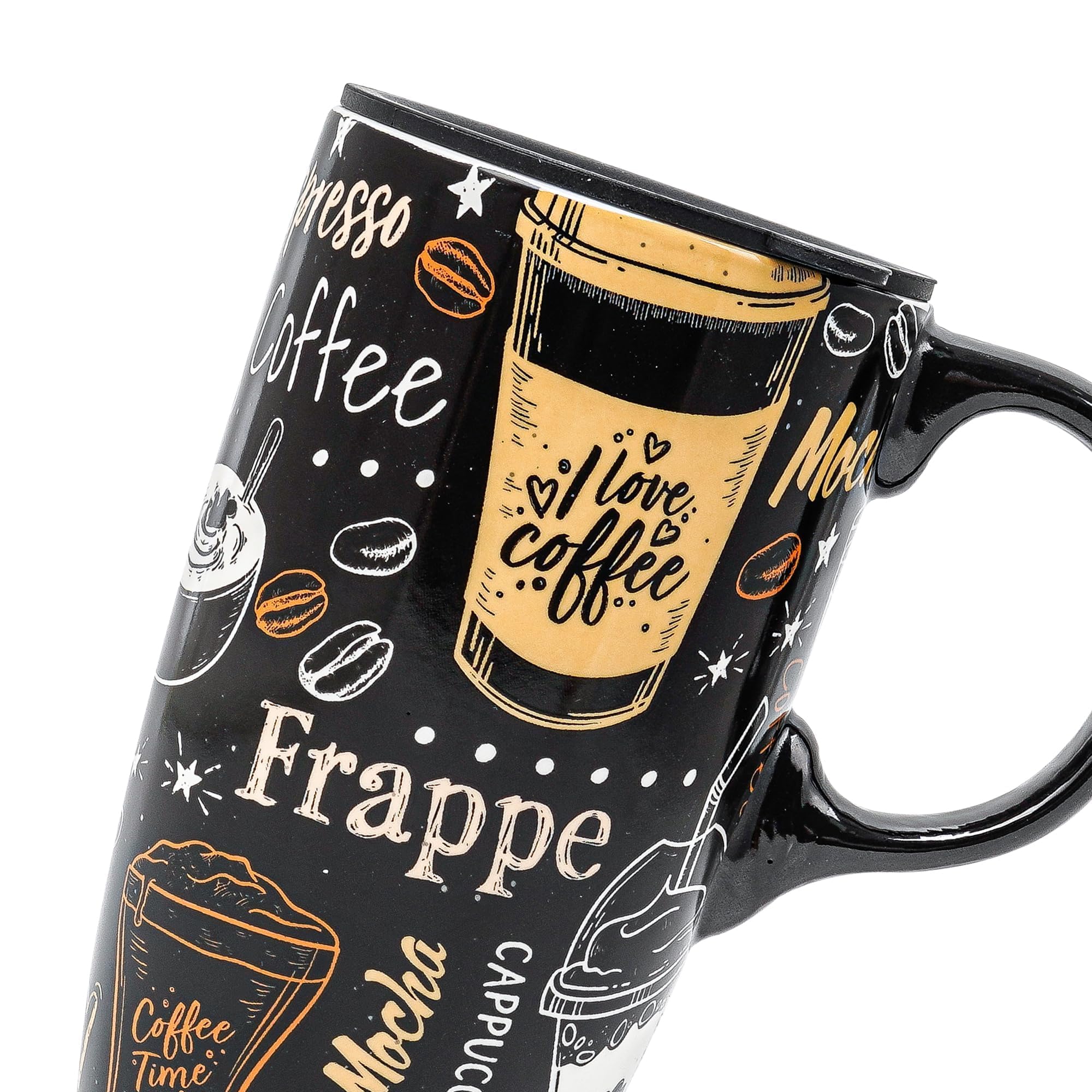 Topadorn taza cerámica de viaje, construcción duradera para uso diario.