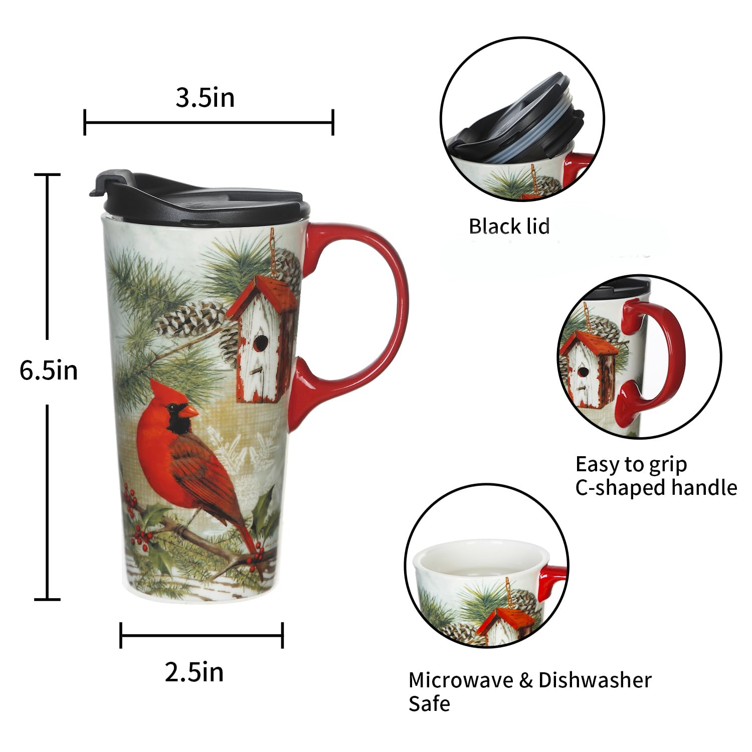 Topadorn Uso diario cafe viajero, 17 oz para llevar con comodidad