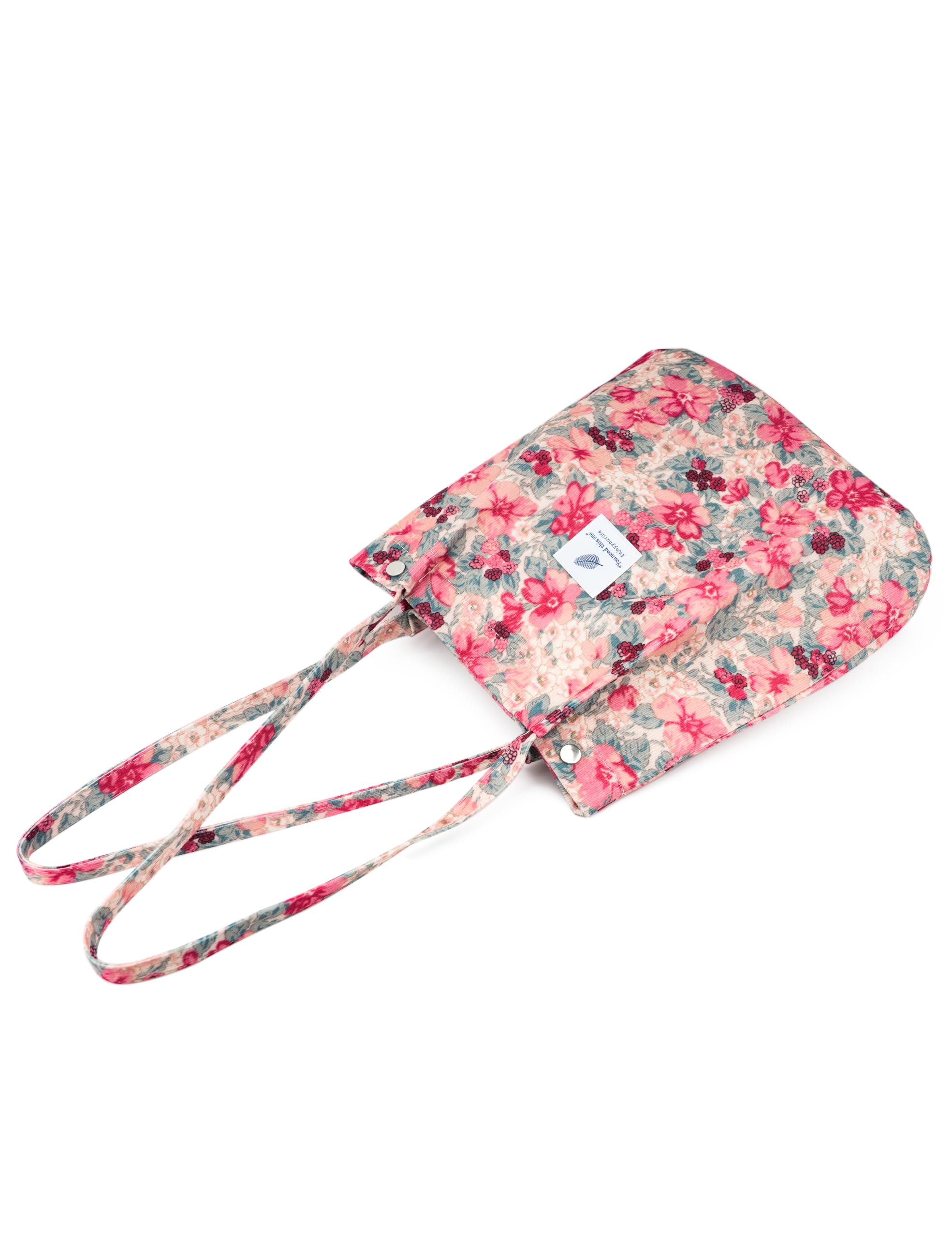 Topasion bolso de pana, cierre superior con broches para seguridad.