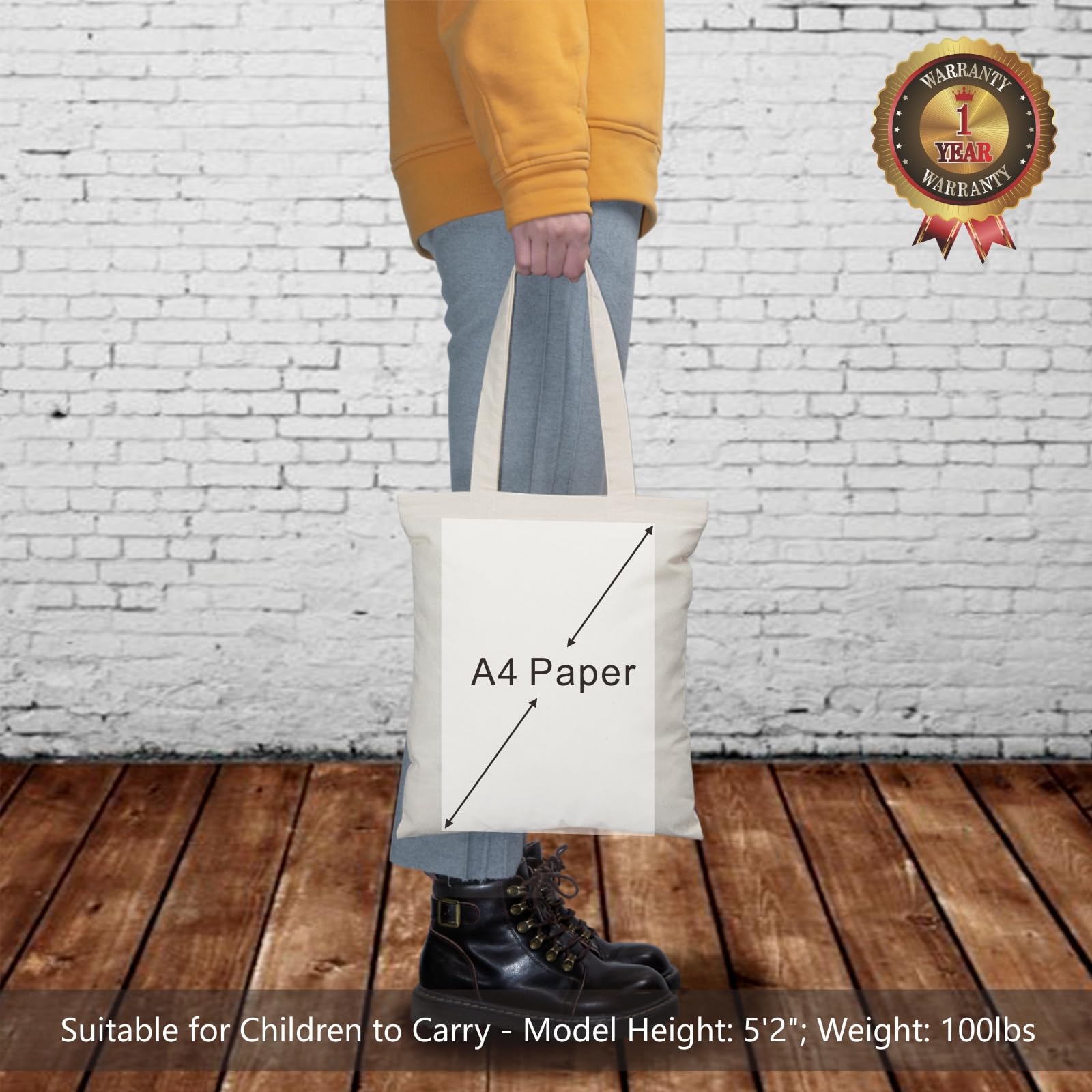 TopDesign bolsa de algodón con arte y manualidades, ideal para personalizar.
