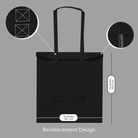 TopDesign bolsa de algodón negra 16x15, ideal para regalos y promociones.