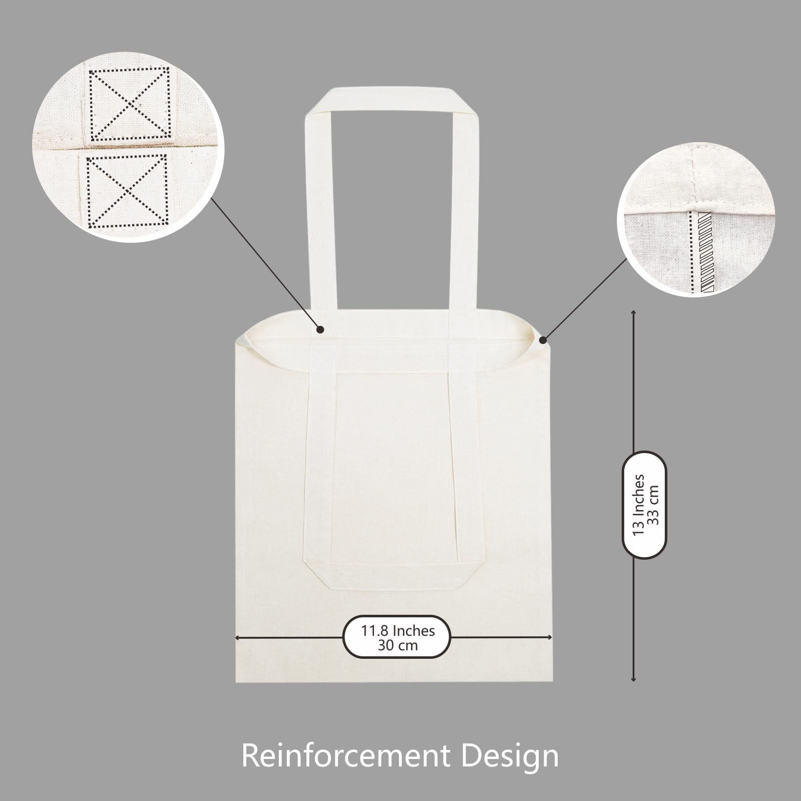 TOPDesign bolsa de algodón 11.8x13, perfecta para promociones y eventos.