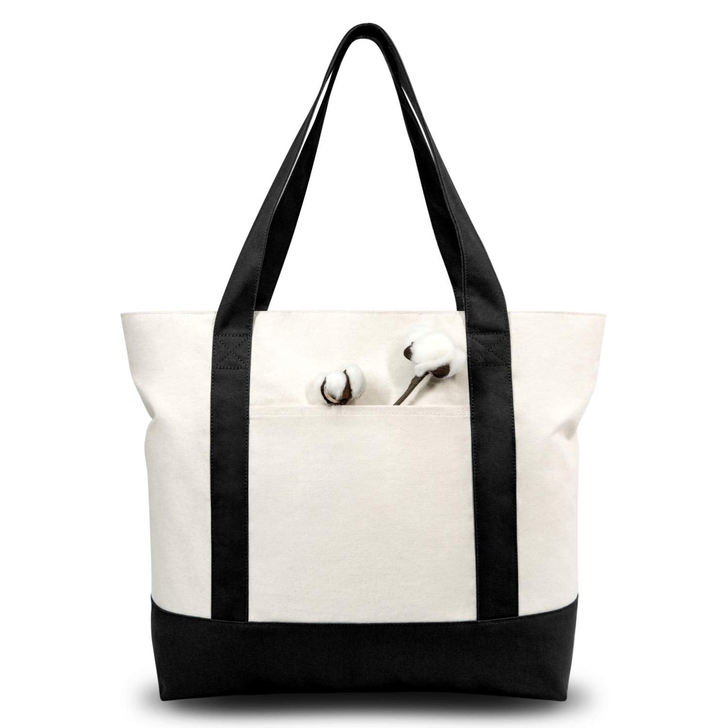 TOPDesign bolsa de lona con bolsillo exterior para organizar objetos pequeños.