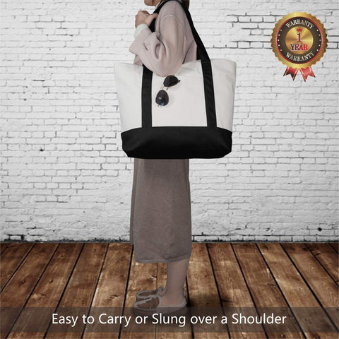 TOPDesign tote con cremallera superior para mayor seguridad.