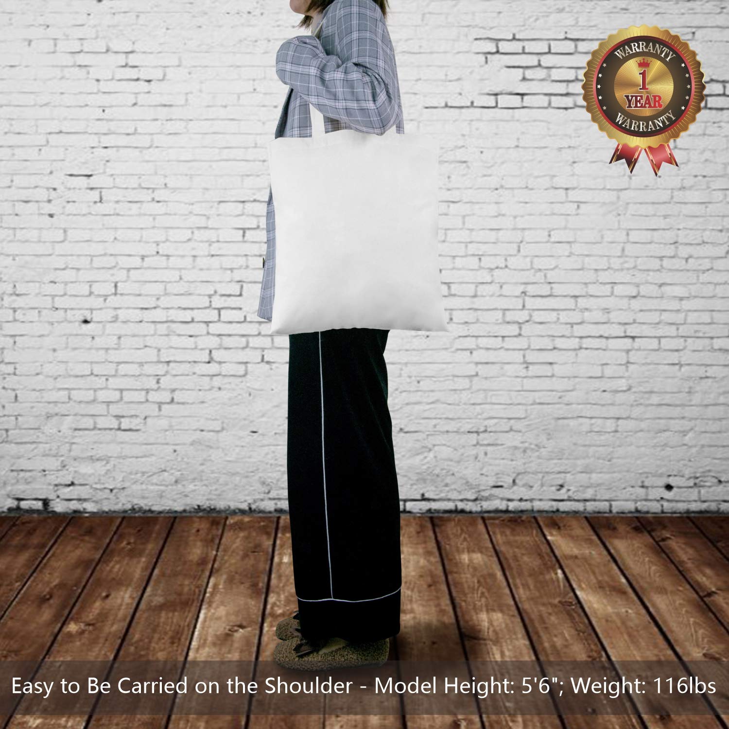 TOPDesign Tote algodón blanco 16x15 – asa reforzada para uso diario.