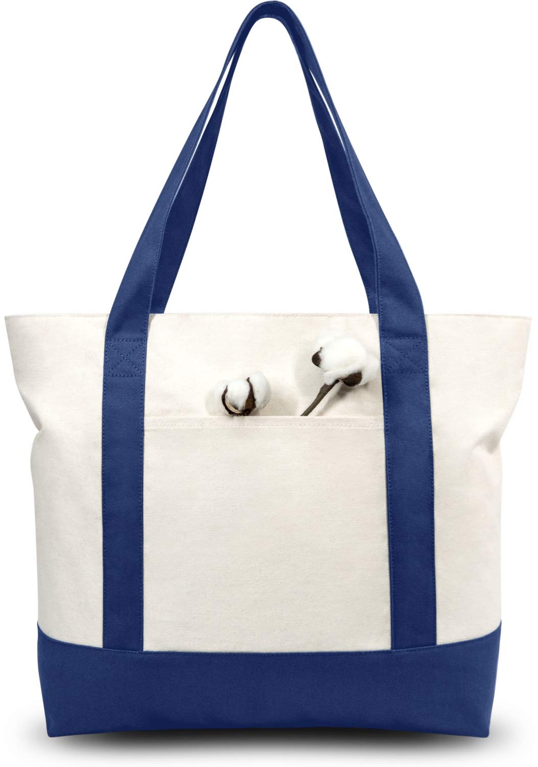TOPDesign tote lona con bolsillo exterior para organizar objetos pequeños