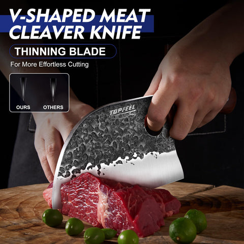 Topfeel cuchillo carnicero de 7 pulgadas para despiece y cortes precisos.