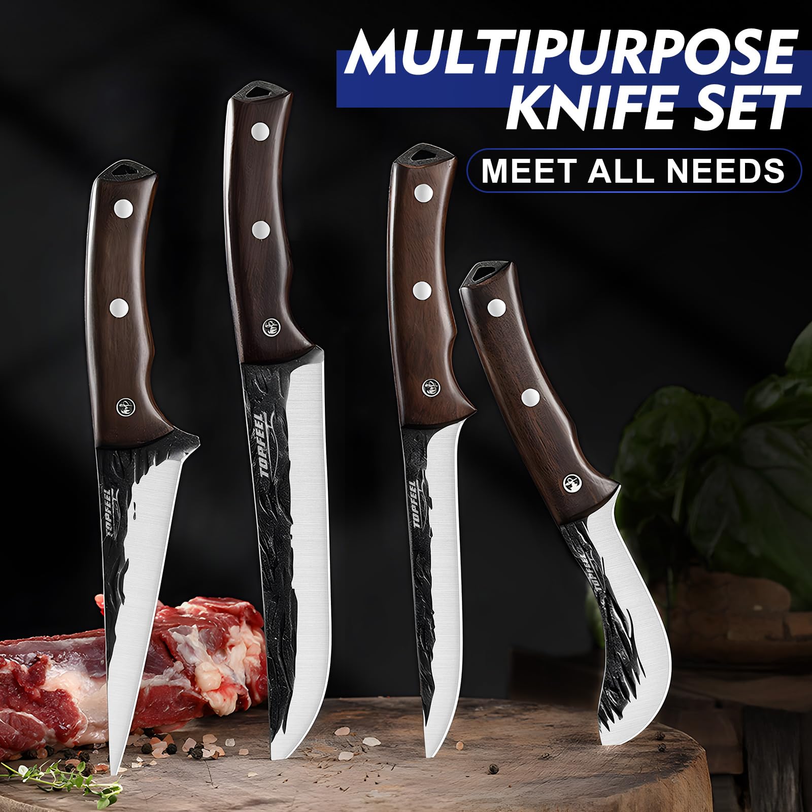 Topfeel cuchillo dividir, afilado y versátil para porciones y verduras grandes