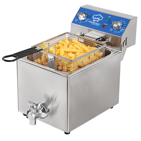 TOPKITCH freidora eléctrica 6.3 Qt frontal para frituras rápidas y uniformes.