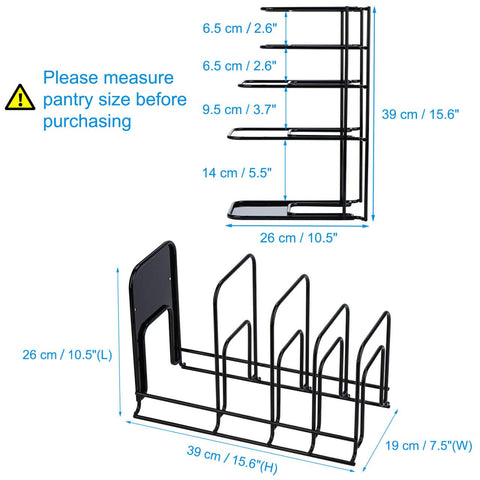 Toplife Organizador de acero resistente, vista lateral para estabilidad.