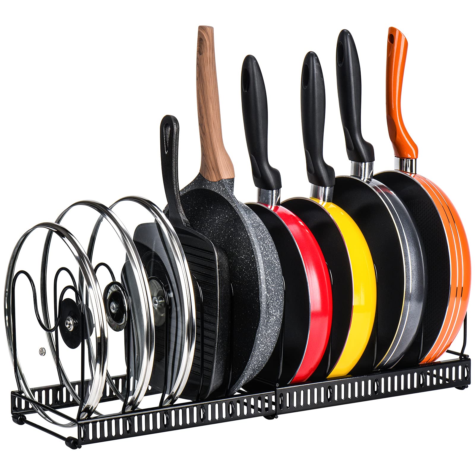 Toplife organizador de ollas y tapas en armario para maximizar el espacio.
