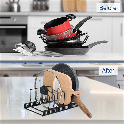 Toplife organizador para vajilla y bandejas, ideal en cocinas pequeñas.