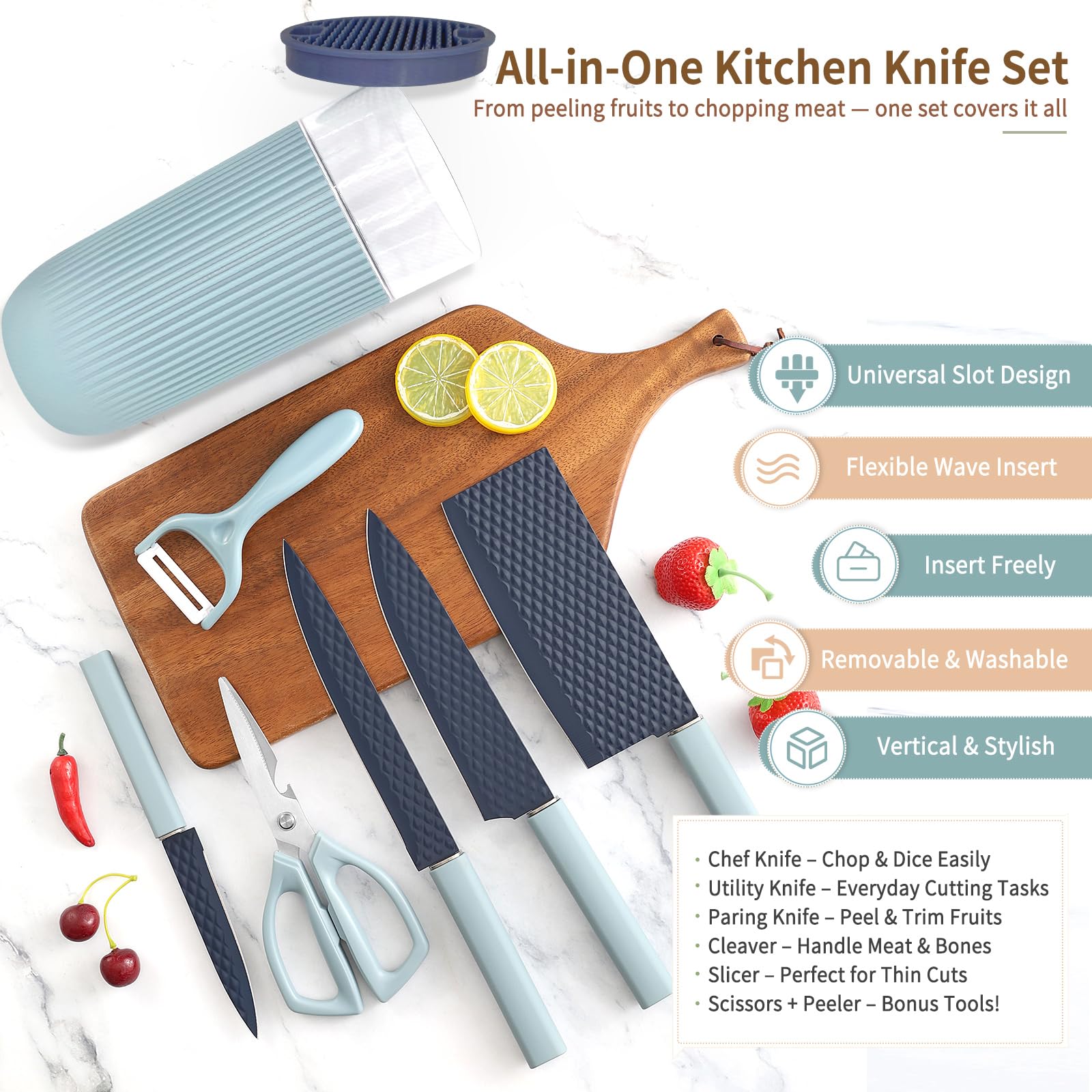 Toplucky-cuchillo-chef-8-pulgadas, filo estable para cortes precisos.