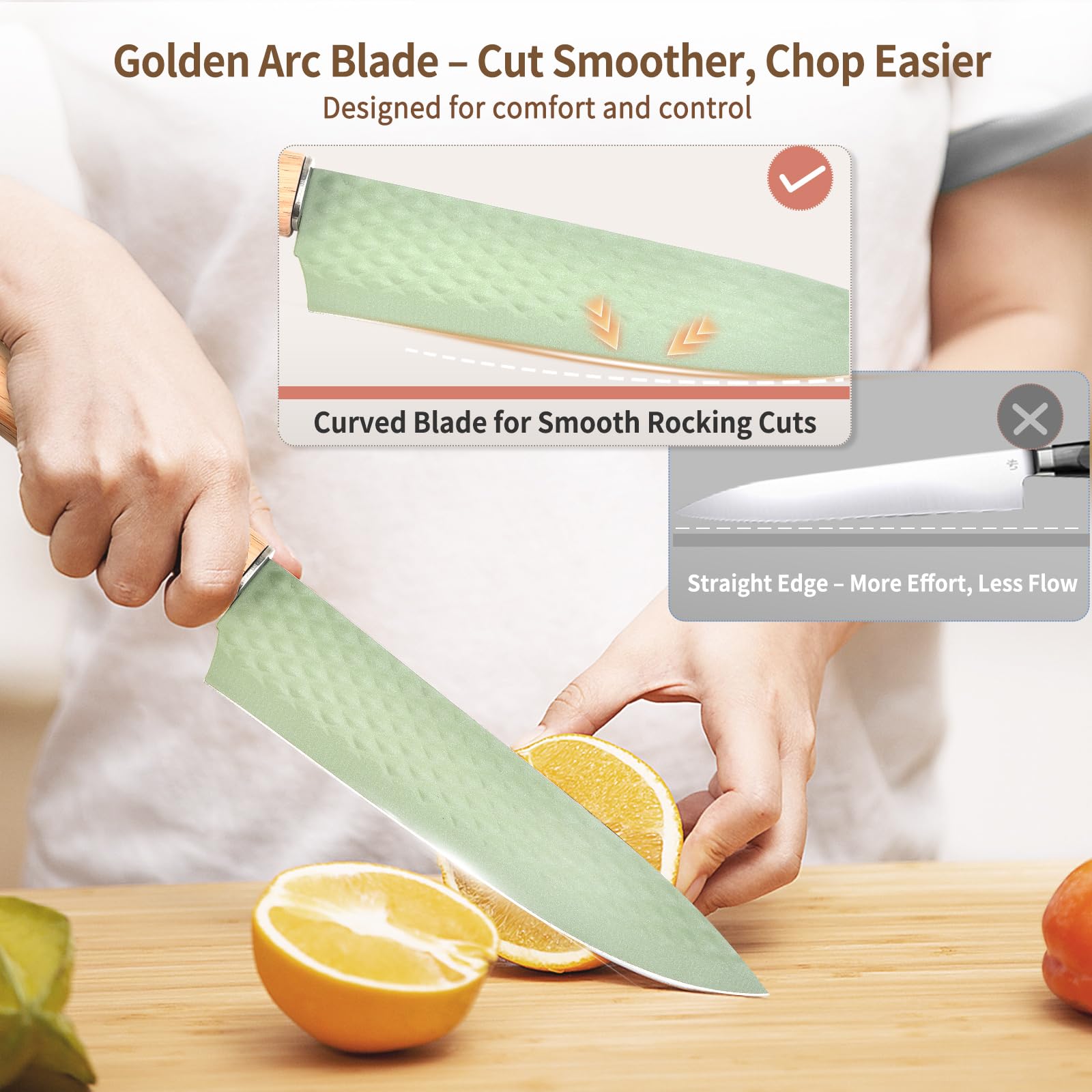 TOPLUCKY cuchillo deshuesar verde, filo resistente para despiece suave