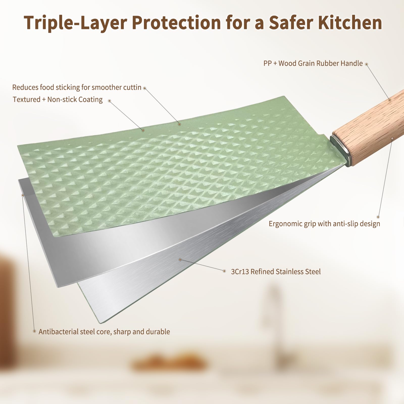 TOPLUCKY cuchillo filetear verde, perfecto para filetear pescado