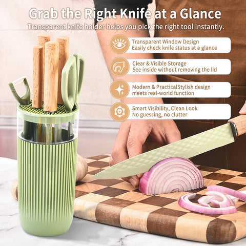 TOPLUCKY cuchillo pelar verde, mango cómodo para pelado preciso