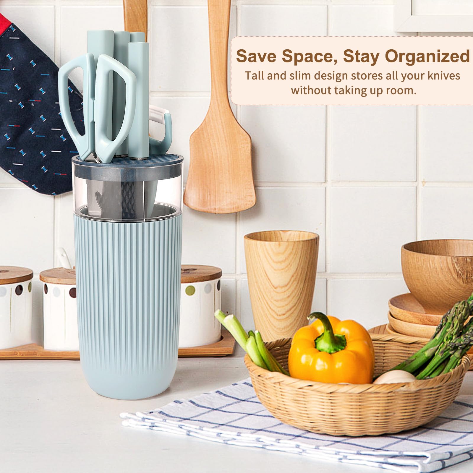Toplucky-cuchillos-diseño-azul, estilo elegante para cocinas modernas.