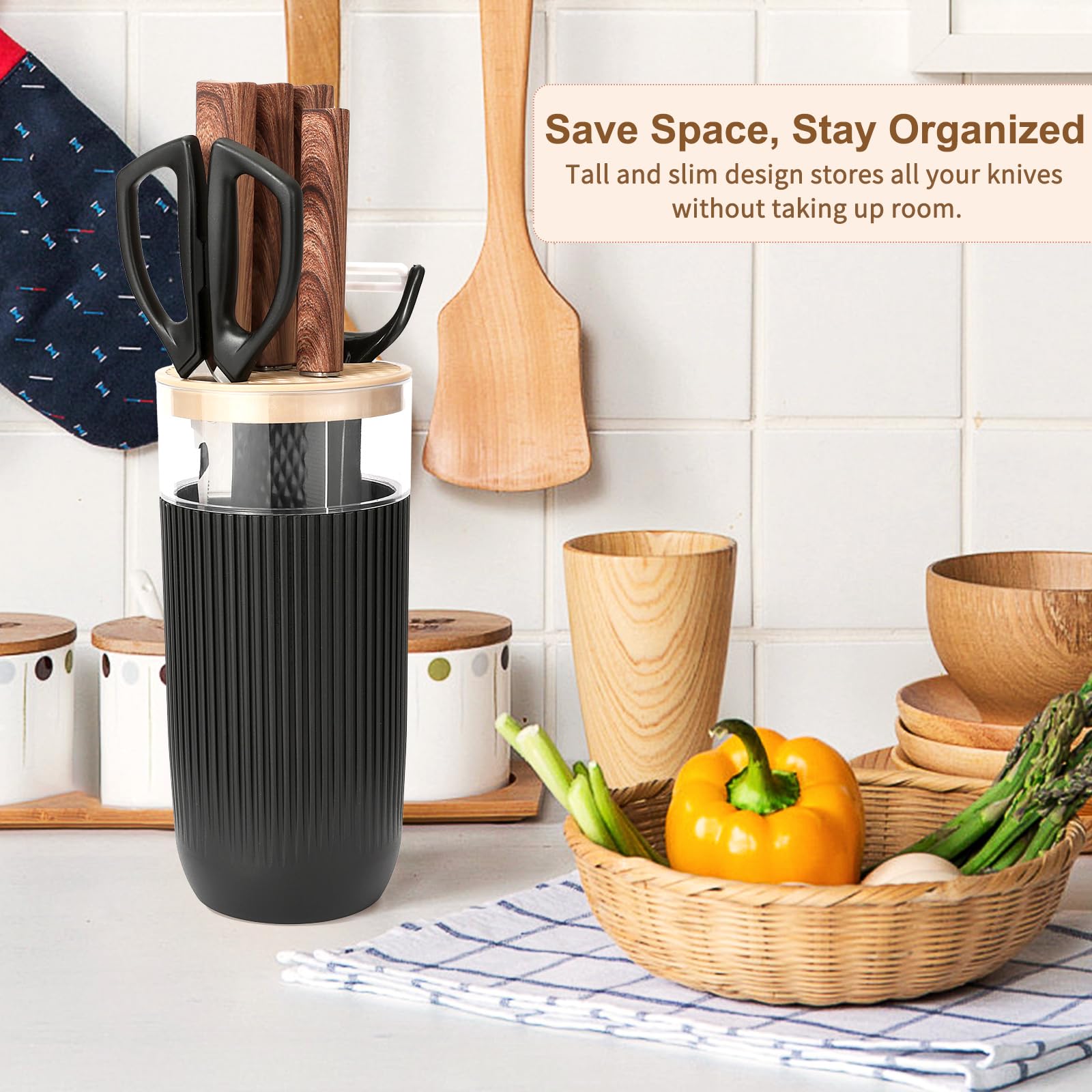 TOPLUCKY: mango ergonómico negro para un agarre cómodo.