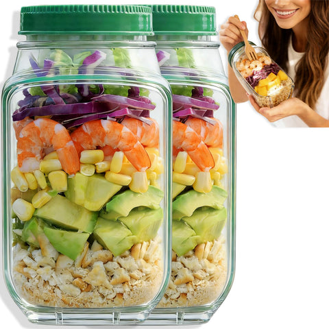 TOPMELON Pod de ensaladas con apertura lateral mantiene crujiente la ensalada para llevar.