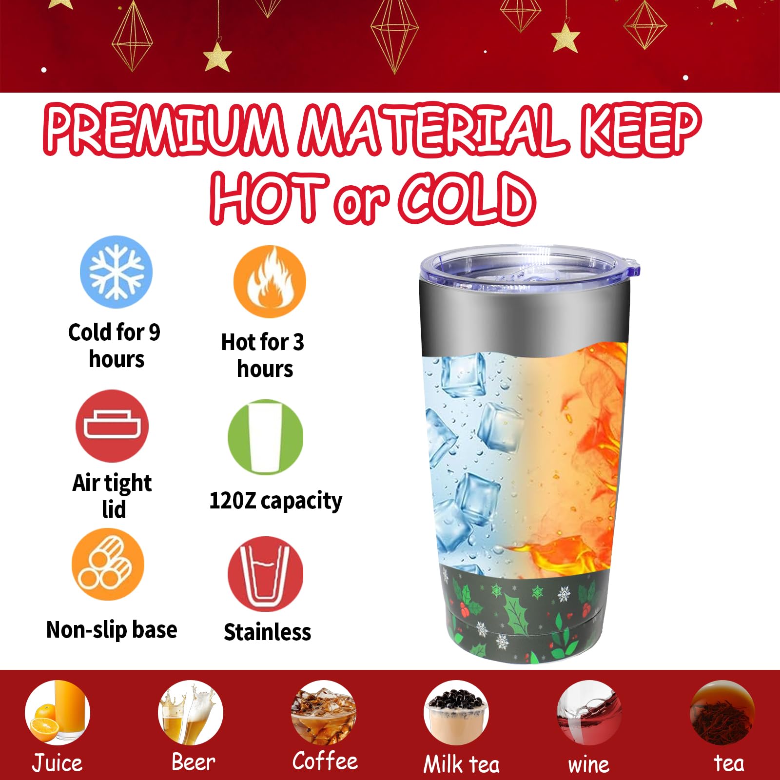 Topphopy aislamiento doble pared vasos termicos para mantener bebidas.