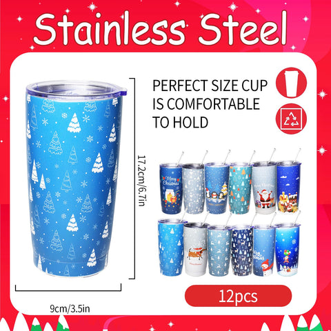 Topphopy vasos navidad 12 pajitas: comodidad y estilo para bebidas frías o calientes.