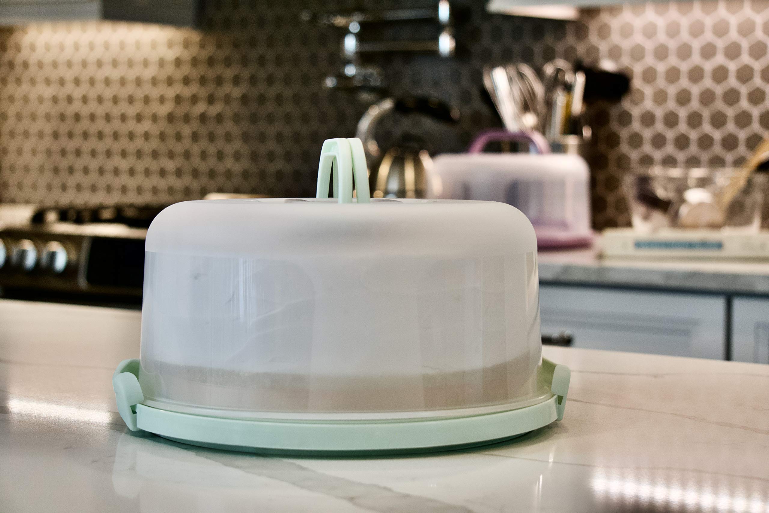 Top Shelf Elements base de 5 secciones verde, permite servir porciones de tartas.