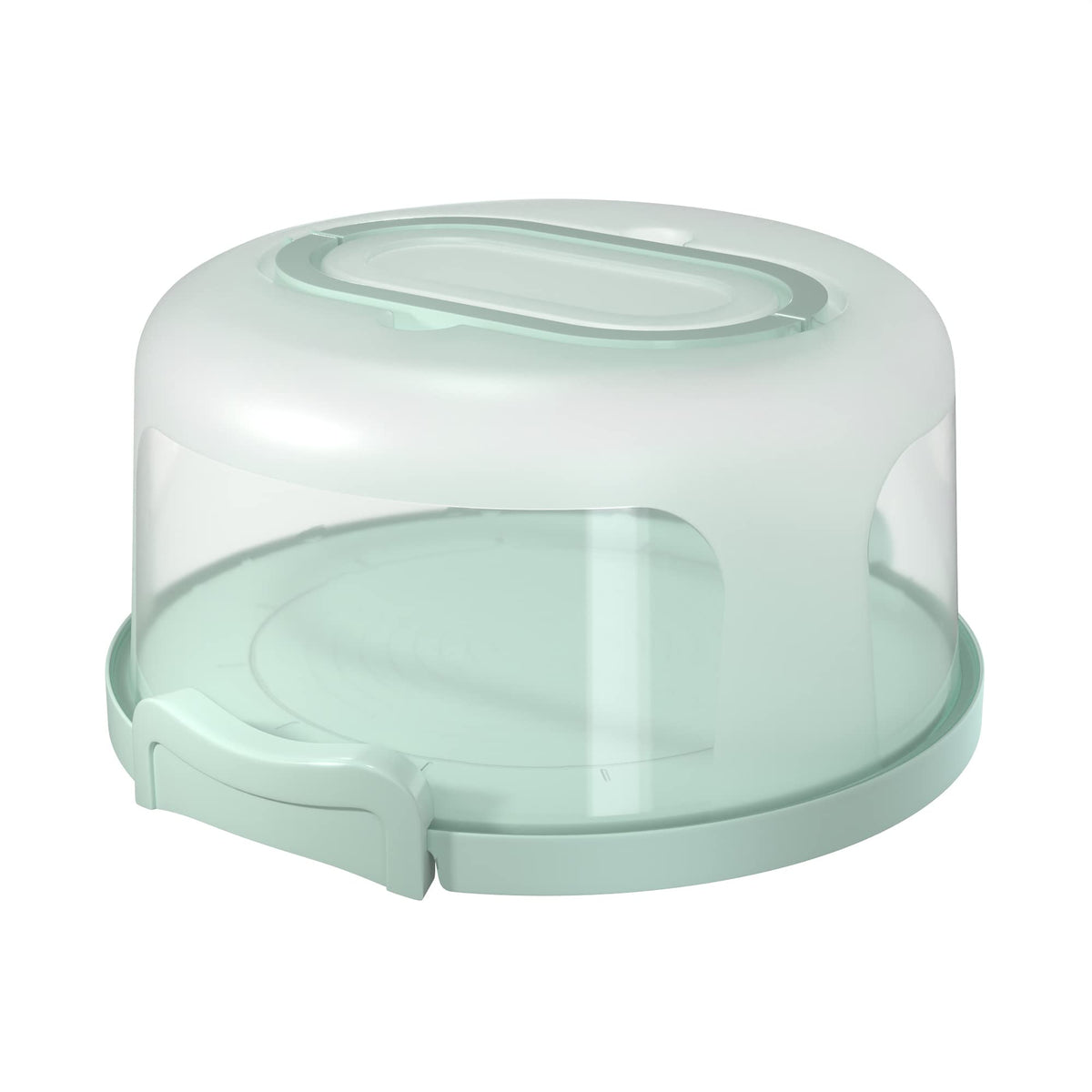 Top Shelf Elements porta-torta redonda verde, ideal para servir tortas con tapa segura.