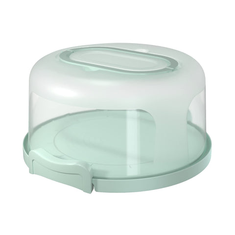 Top Shelf Elements porta-torta redonda verde, ideal para servir tortas con tapa segura.