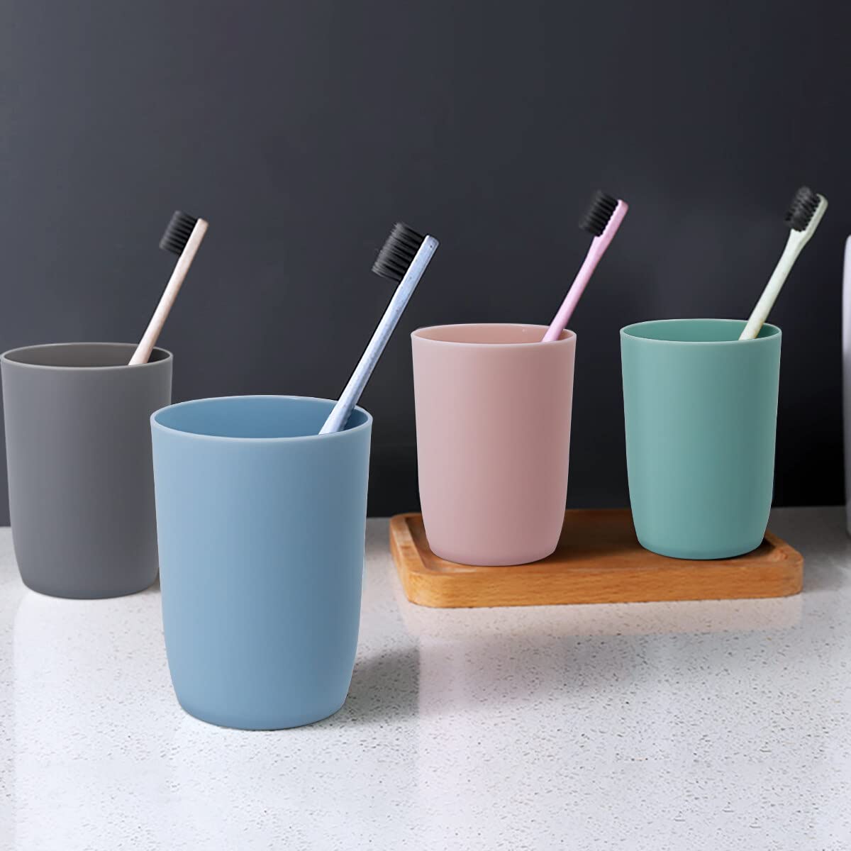 Topsky vaso dental plástico, soporte estable para cepillos diarios.