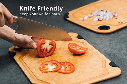 Tabla de corte Toptier de 29x23 cm, tamaño compacto para cocinas pequeñas.