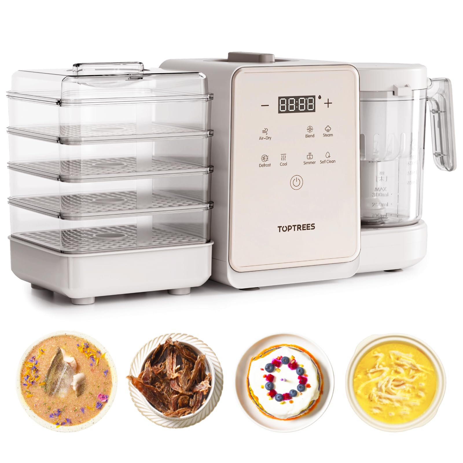TOPTREES Pet Fresh Maker panel táctil en uso para cocinar comida casera para mascotas