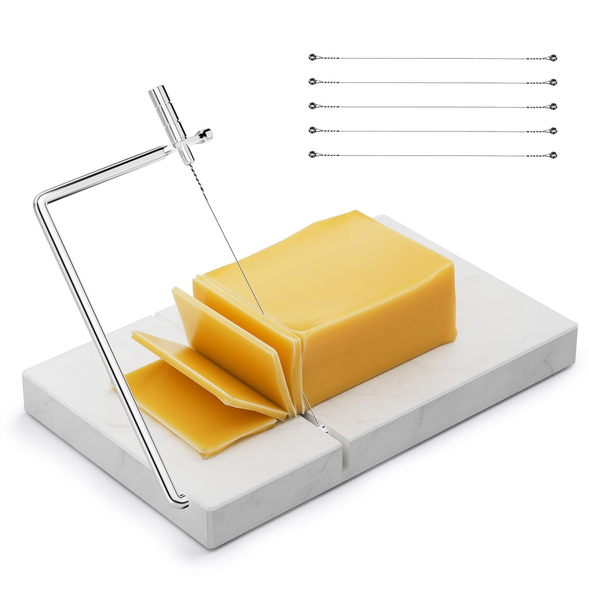 TOPULORS cortador de queso sobre marmol blanco para rebanadas perfectas
