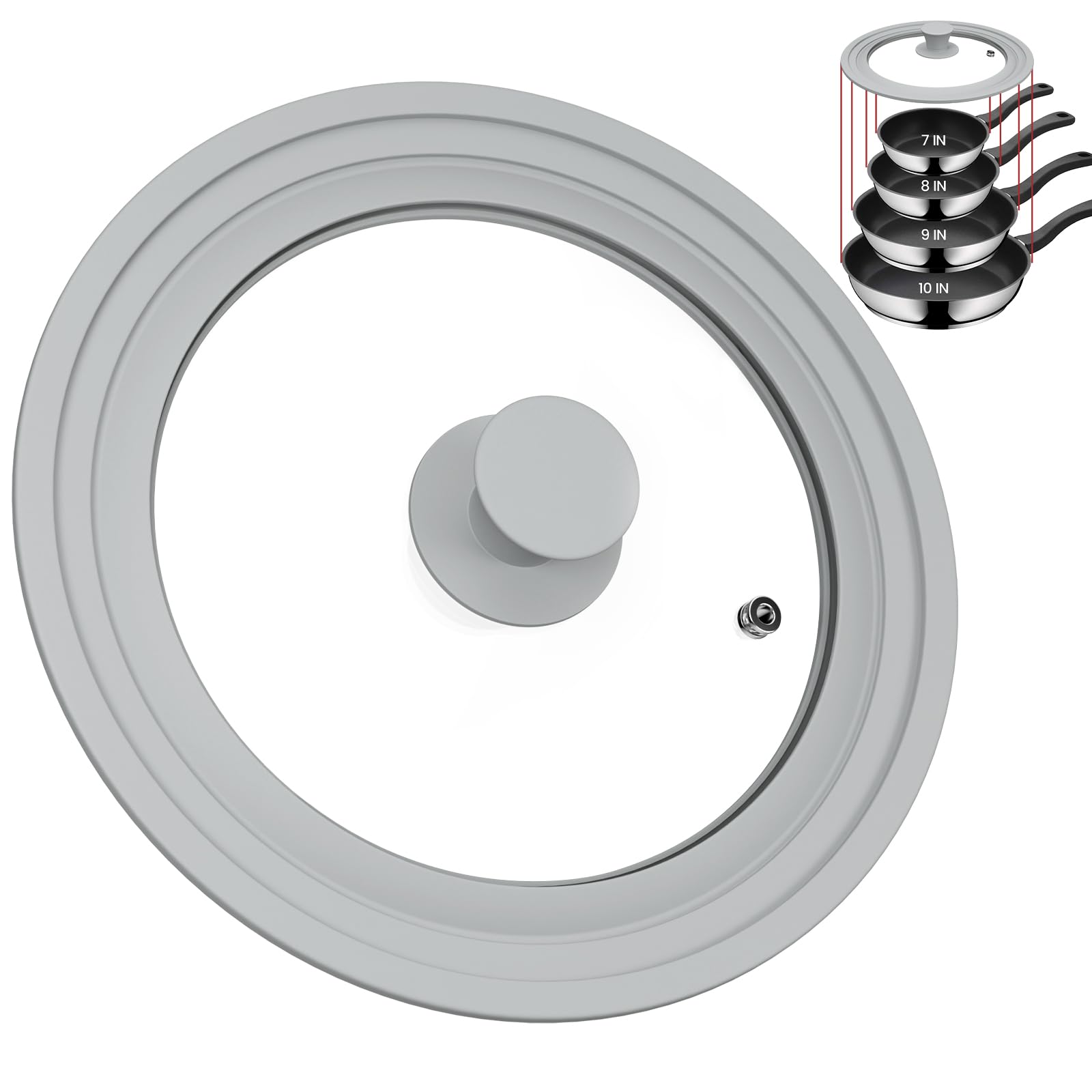 Tapa universal TOPULORS para ollas de 8 pulgadas con vidrio, vigila la cocción sin abrir.