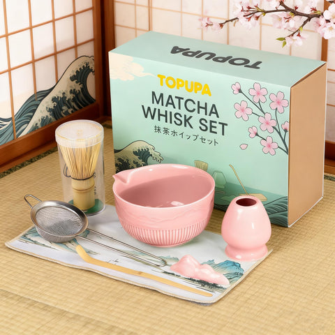 TOPUPA tazón cerámico de 500 ml para preparar matcha suave y espumoso.