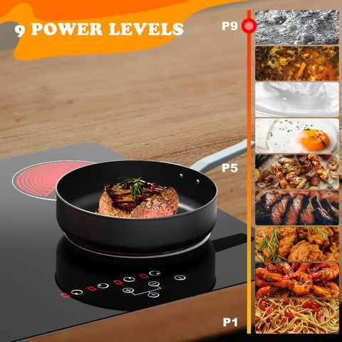 TOPWISH cocina cerámica de 24 pulgadas con controles táctiles, manejo sencillo.
