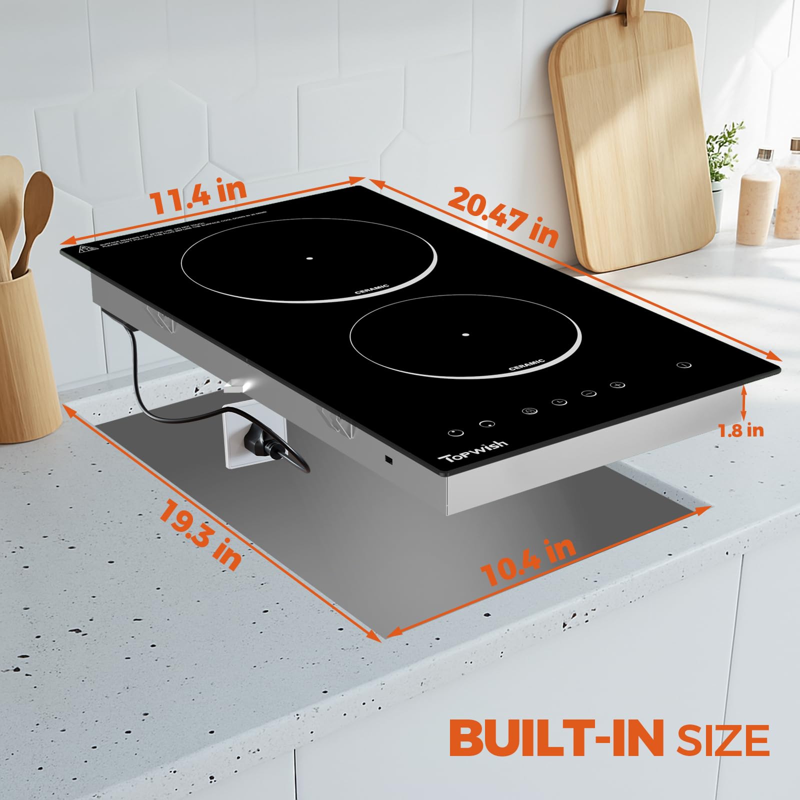 TOPWISH controles tactiles: control preciso para cocinar con seguridad en cualquier receta.