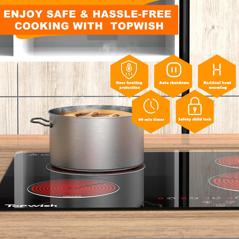 TOPWISH indicador de calor residual facilita evitar tocar la superficie caliente.