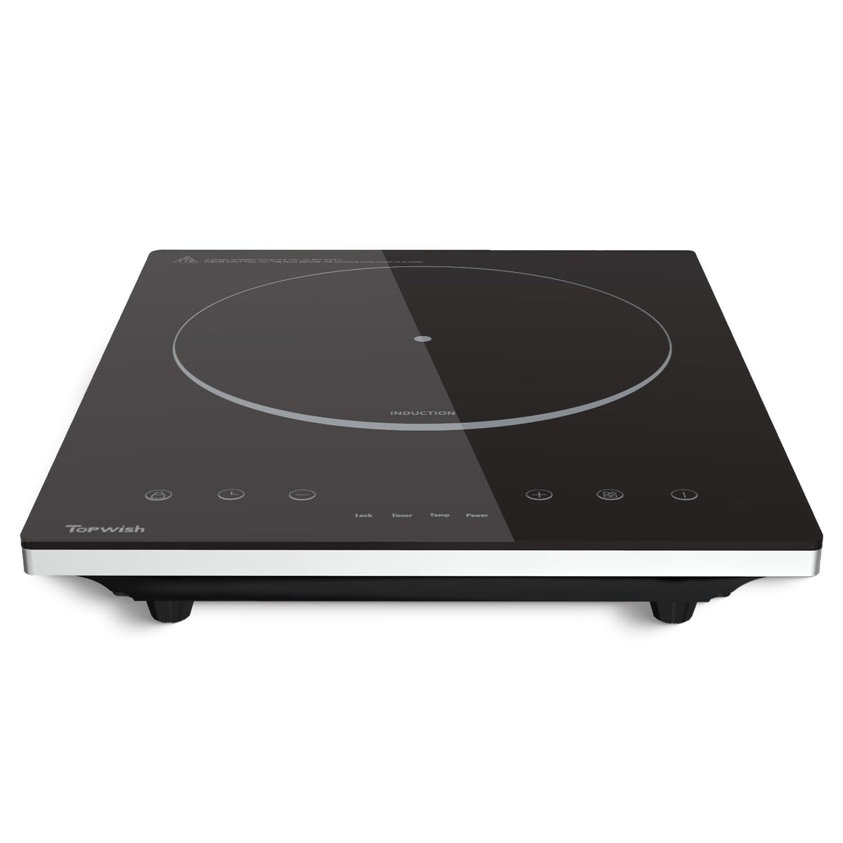 TOPWISH placa de inducción portátil vista frontal, perfecta para cocinas pequeñas