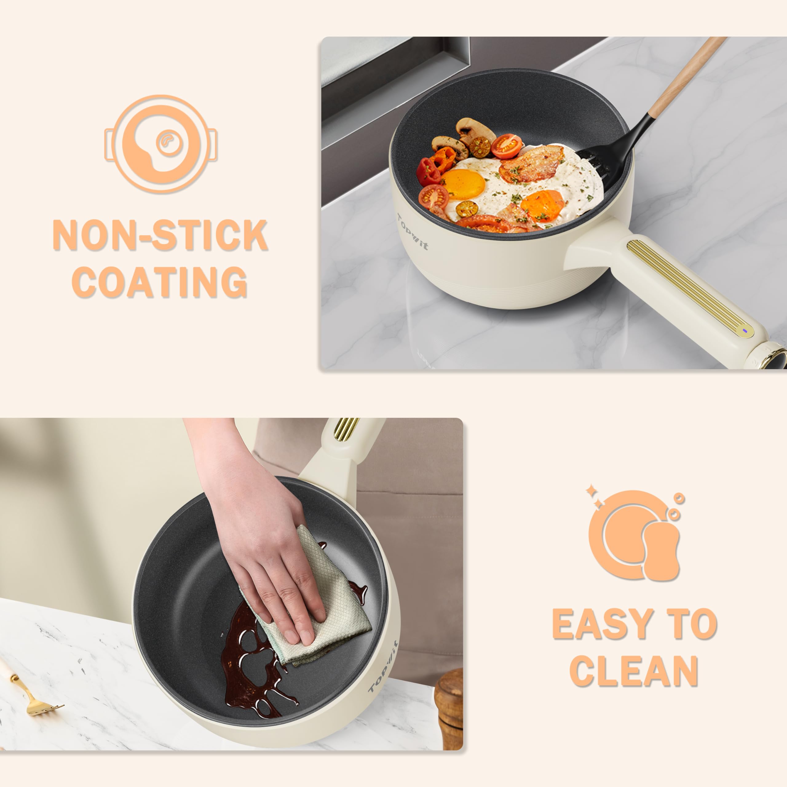 TOPWIT Cocina rápida y eficiente para arroz, huevos y ramen.